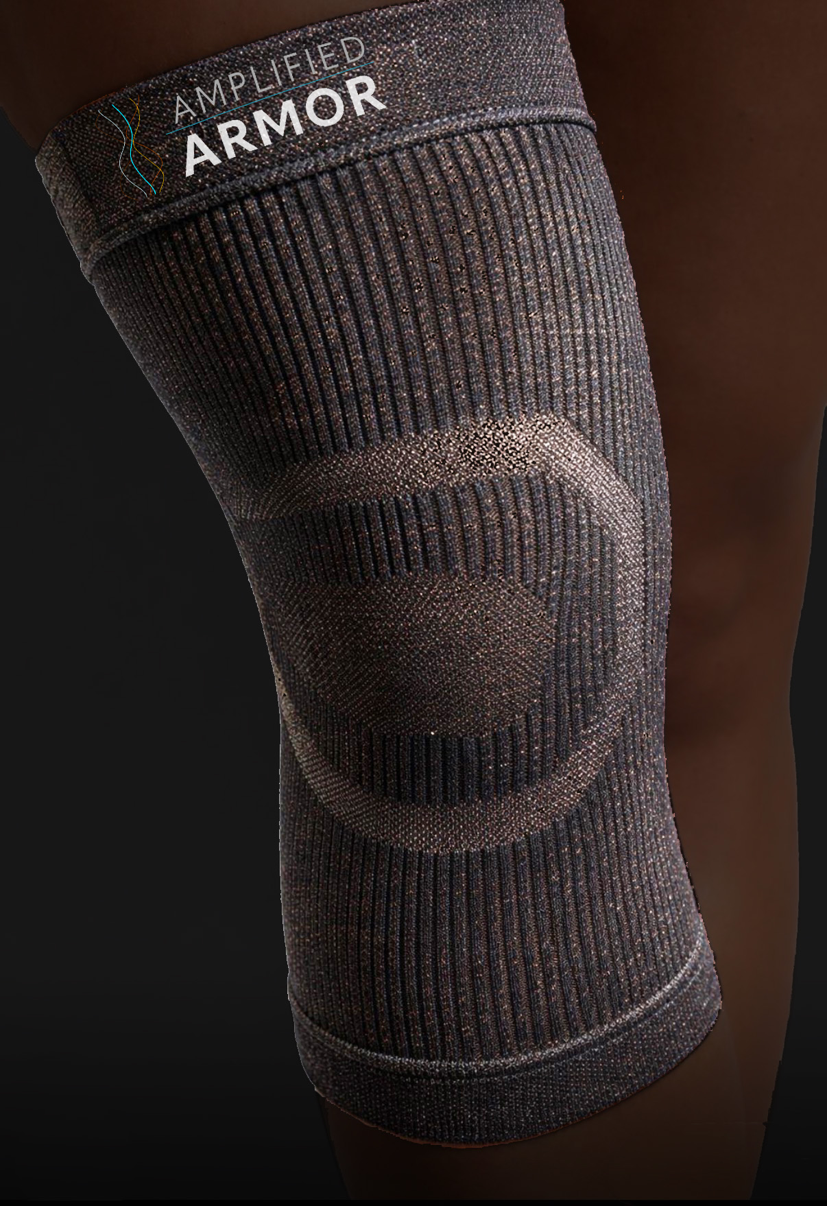 Amplified Armor knee sleeve — copper and nanoparticle-infused compression fabric