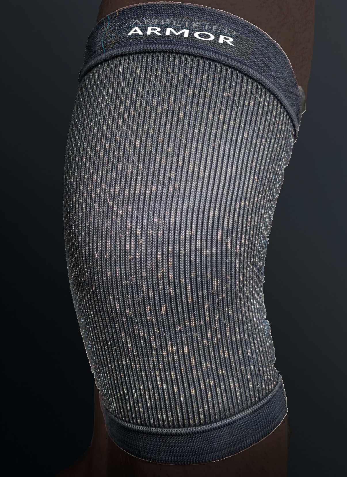 Amplified Armor — branded compression sleeve showing copper nanoparticle fabric